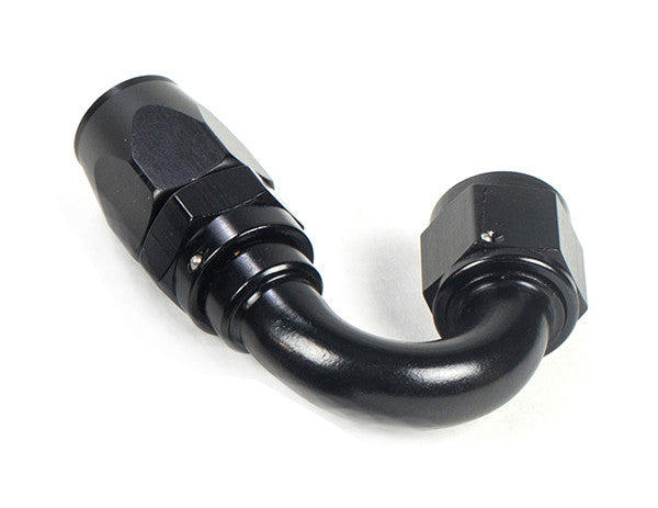 Squirrelly Performance Hose End | -4an | 150 Degree | Black | *Non-Swivel*