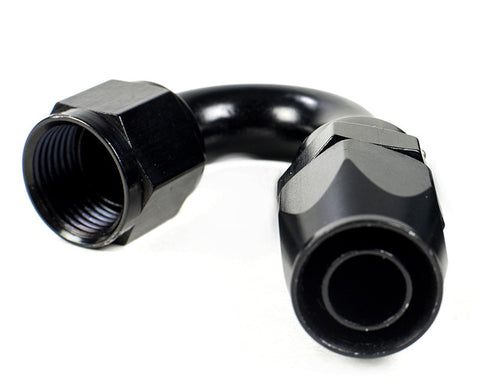 Squirrelly Performance Hose End | -4an | 180 Degree | Black | *Non-Swivel*