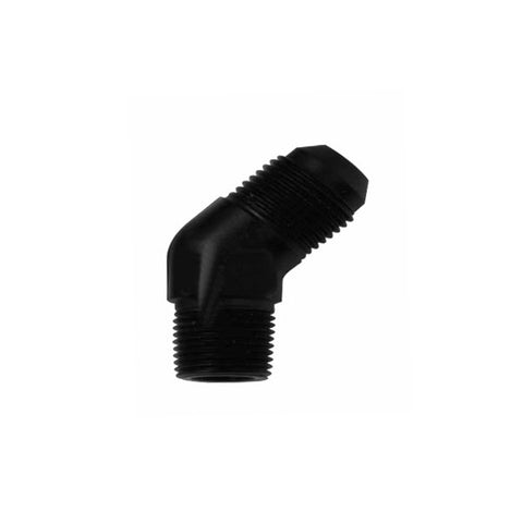 Squirrelly Performance NPT Adapter Fitting | -16an to 1 MPT | 45 Degree | Black