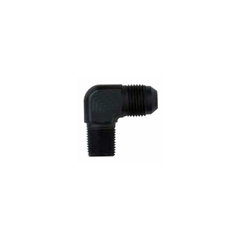 Squirrelly Performance NPT Adapter Fitting | 12an to 1 NPT  | 90 Degree | Black