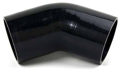 Squirrelly Performance Silicone Reducer Coupler | 45 Degree | 4" to 3" | Black